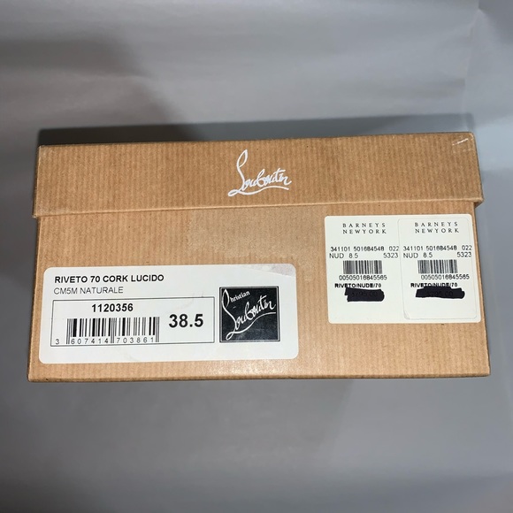 CHRISTIAN LOUBOUTIN size 38.5 cork print WEDGES - Picture 6 of 15